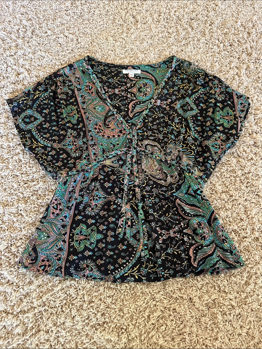 Vintage 90s Nieves Lavi silk blouse